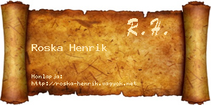 Roska Henrik névjegykártya